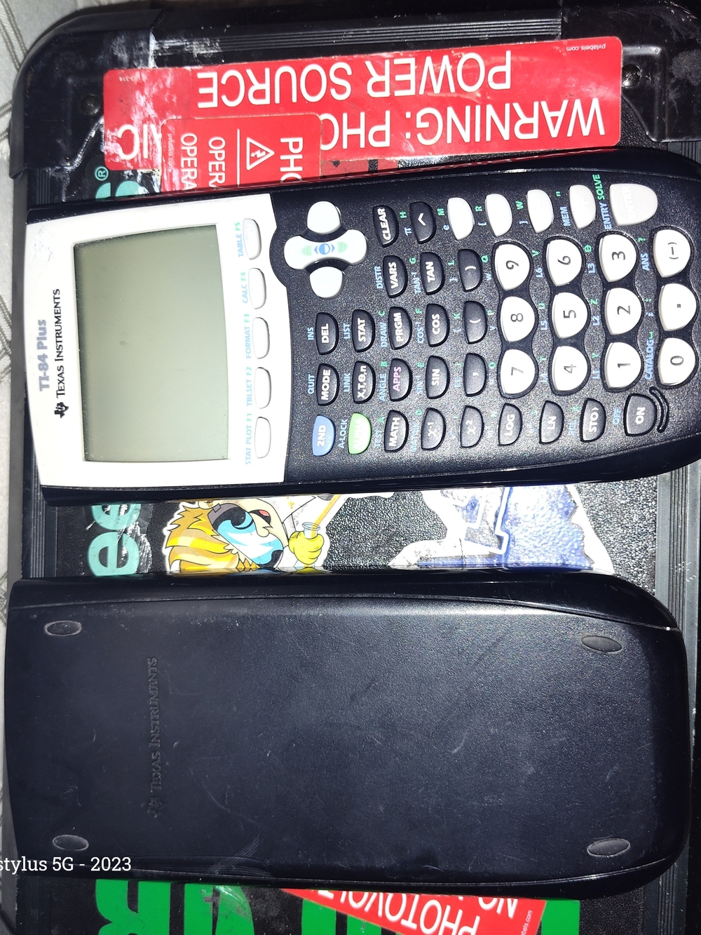 Texas Instruments Graphing Calculator in Black and White with Cover